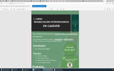 I Curso de Rehabilitación Intervencionista en Cadáver