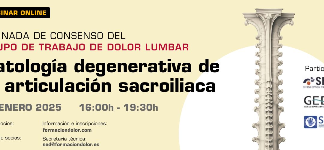 WEBINAR Patología degenerativa de la articulación sacroilíaca
