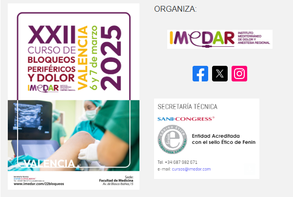 XXII Curso de Bloqueos Periféricos y Dolor